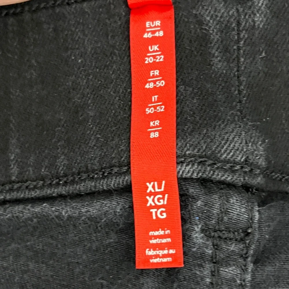 SPANX High-Rise Slim Straight Pull-On Jeans Black Stretch‎ Women's XL
